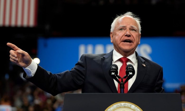 Walz asks crowd to picture Trump making a McFlurry as he woos working class in first solo speech