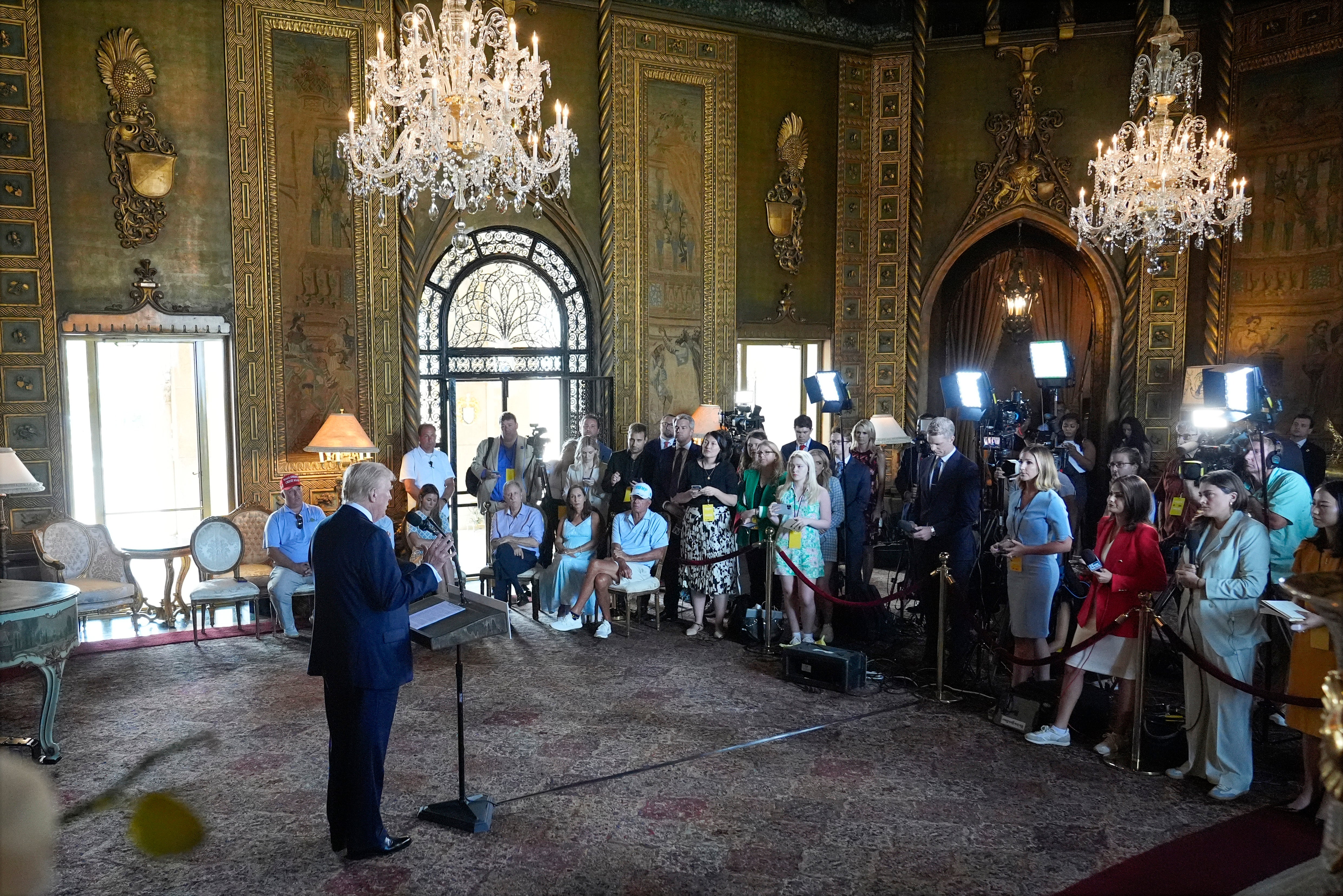 Donald Trump holds a rambling press conference at his Mar-a-Lago club on August 8