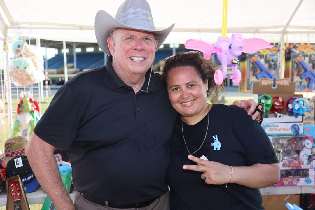 Larry Hogan greets attendees of Maryland Fiesta Latina in Timonium. He’s the only Republican running for Senate this year who has fully rejected the former president and the Maga wing of his party.