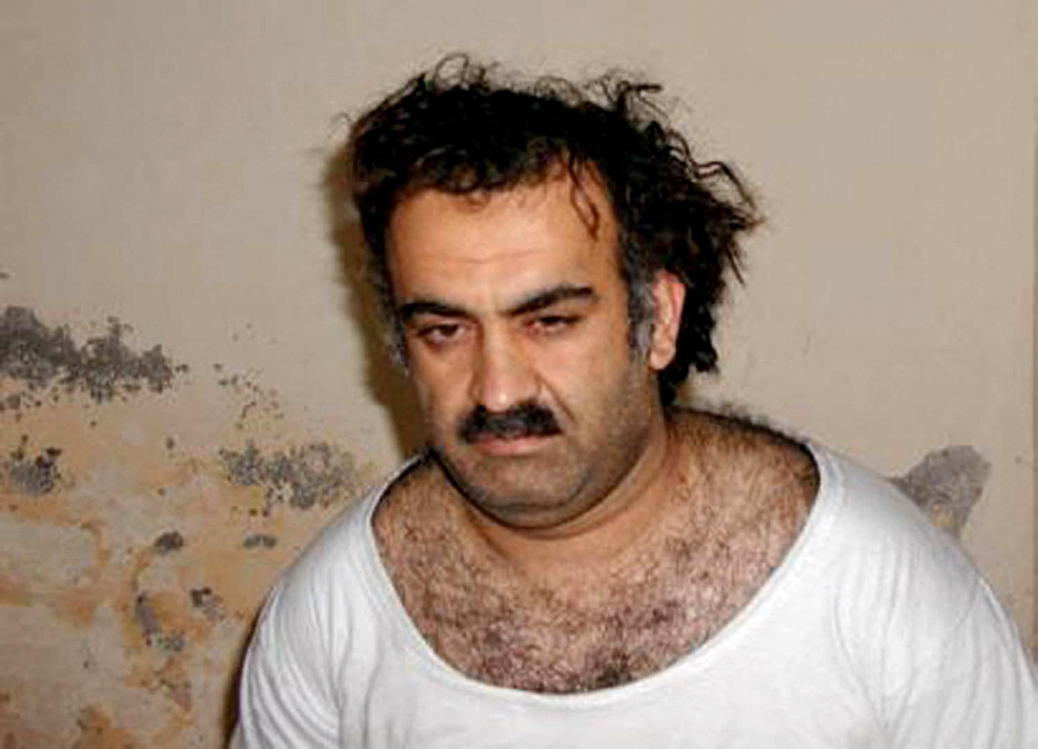 This photo obtained 01 March, 2003, shows, Khalid Sheikh Mohammed, alleged organizer of the September 11, 2001, attacks, shortly after his capture