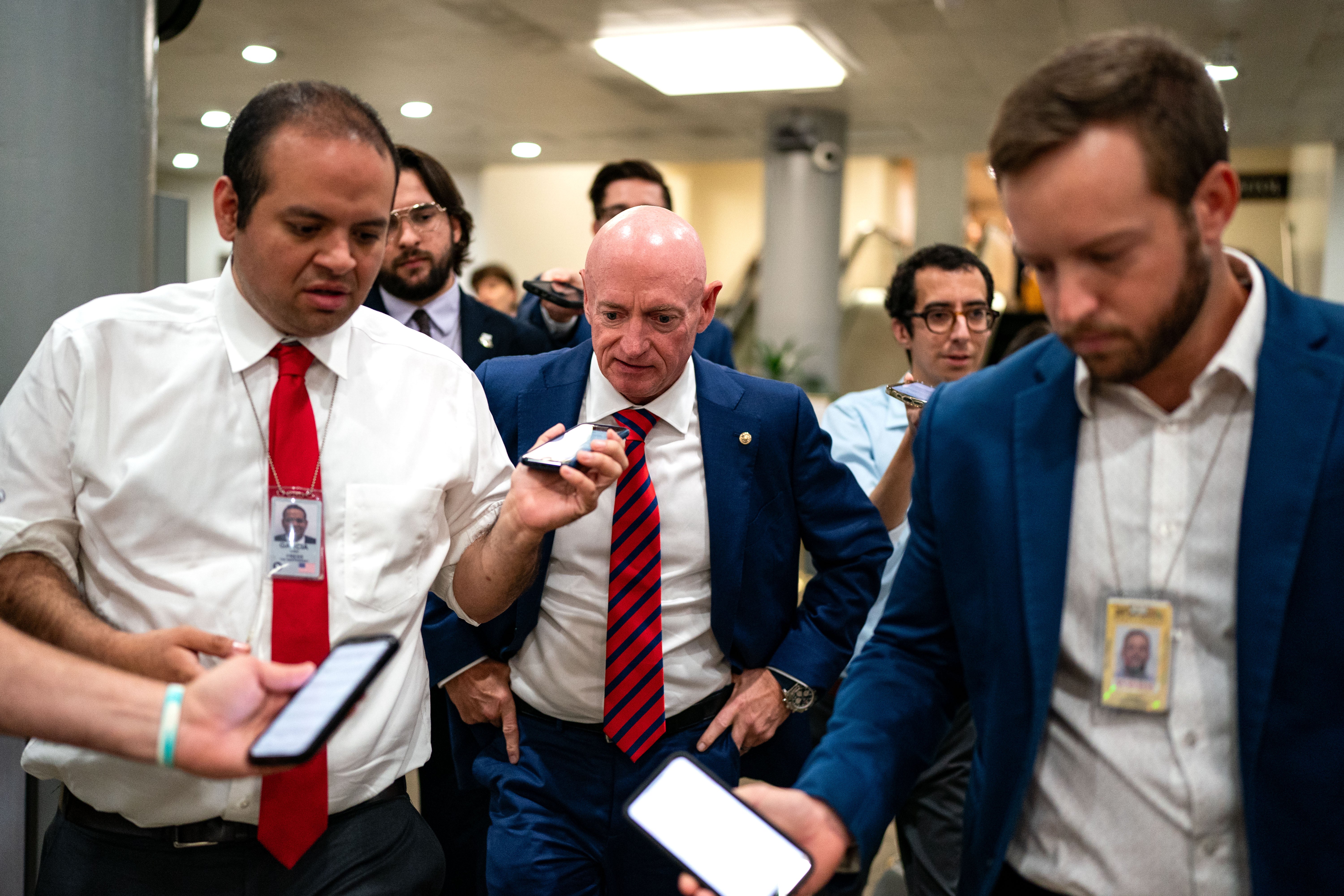 U.S. Sen. Mark Kelly is one of many candidates being vetted to be the Vice Presidential running mate to Kamala Harris. (Photo by Kent Nishimura/Getty Images)