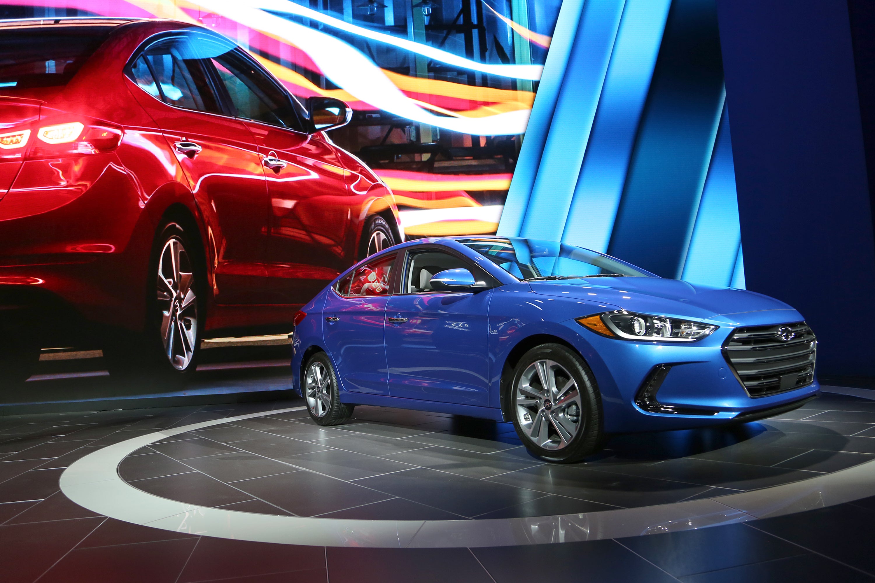 The Hyundai Elantra is presented at the 2015 Los Angeles Auto Show