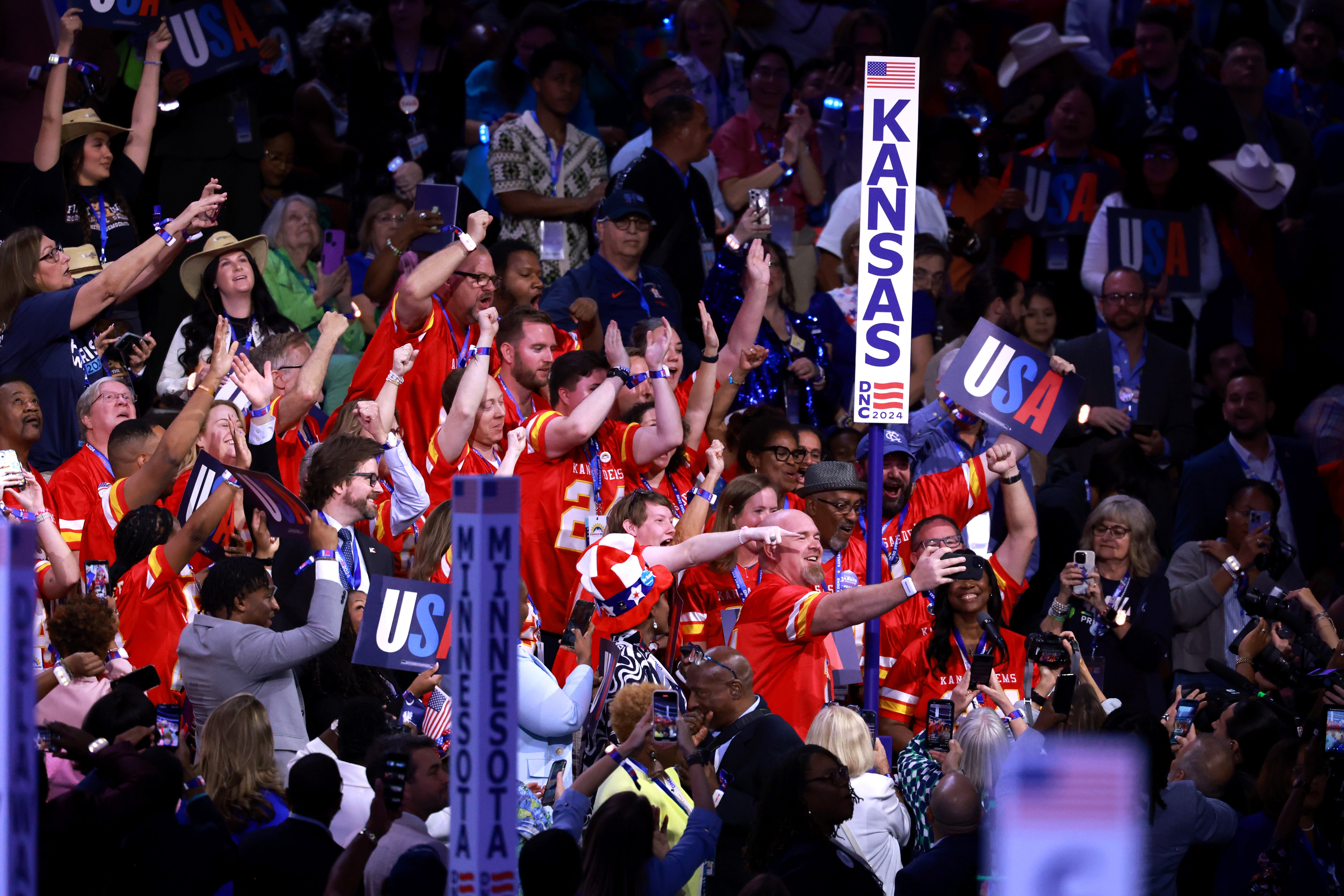 Kansas delegates seemingly came straight from a Chiefs game