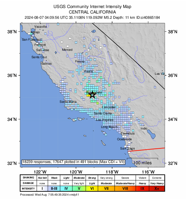 Californians respond to whether they felt the earthquake and, if so, its intensity