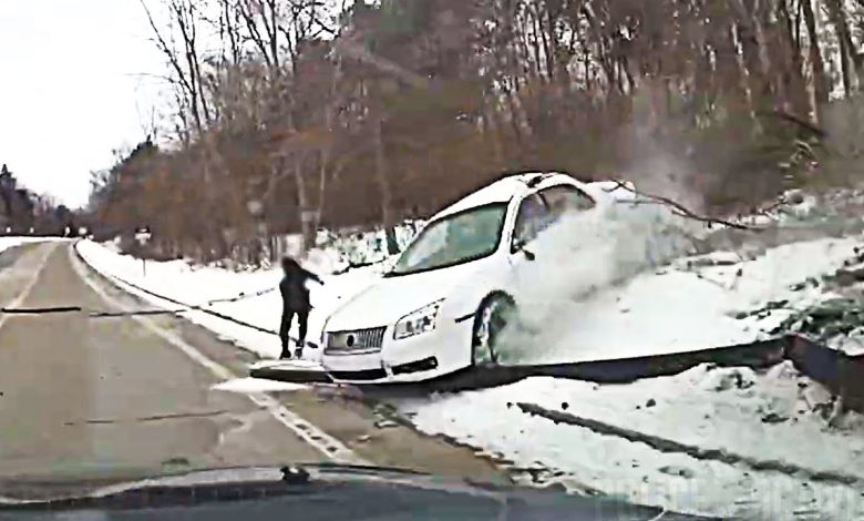 14-year-old Boy Crashes Stolen Car while Fleeing From Officers on icy Roads