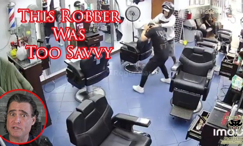 Barbershop Employee Goes For Disarm Against Armed Robber