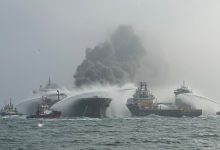 Cargo ship hits tanker carrying jet fuel for the US military