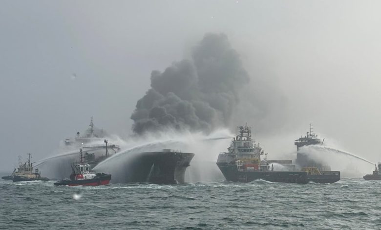 Cargo ship hits tanker carrying jet fuel for the US military