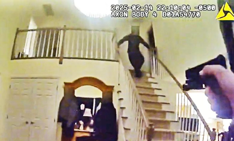 Wayne Police Officer Fires on Armed Man Charging Down Stairs with Two Swords