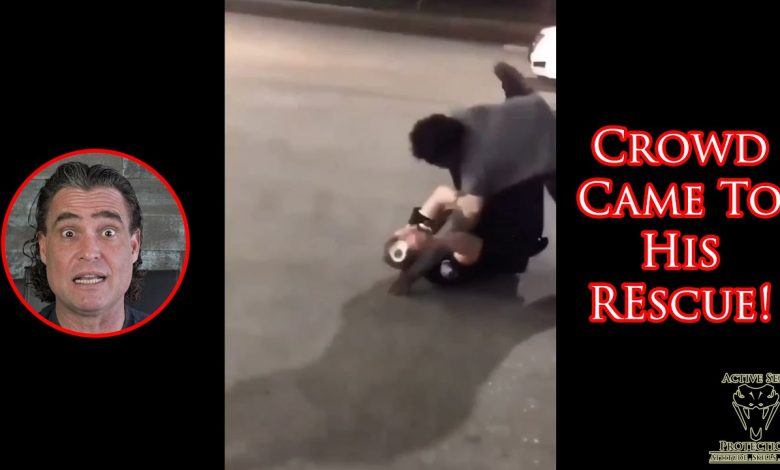 Perp Punching Cop Ends Up Taking A Beating From The Crowd!