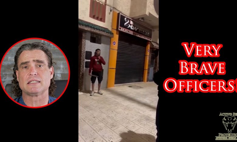 Officers Work To Disarm Machete-Wielding Man in Morocco
