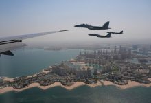 Air Force One greeted by fighter escorts during Trump’s Mideast visit