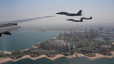 Air Force One greeted by fighter escorts during Trump’s Mideast visit