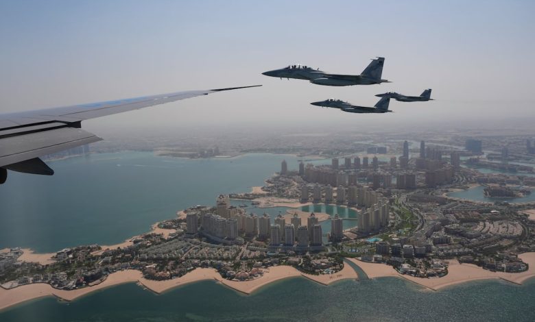 Air Force One greeted by fighter escorts during Trump’s Mideast visit Air Force One greeted by fighter escorts during Trump’s Mideast visit