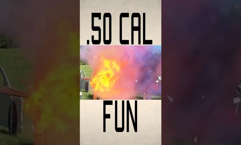 What happens when you shoot spray paint with a .50 cal? #shorts #explosion #boom