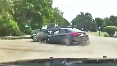 Suspect Flees Cops in Stolen Car Then Wrecks into Pickup Truck