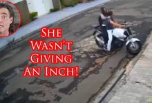 Female Defender Eats Moto Jacker’s Lunch