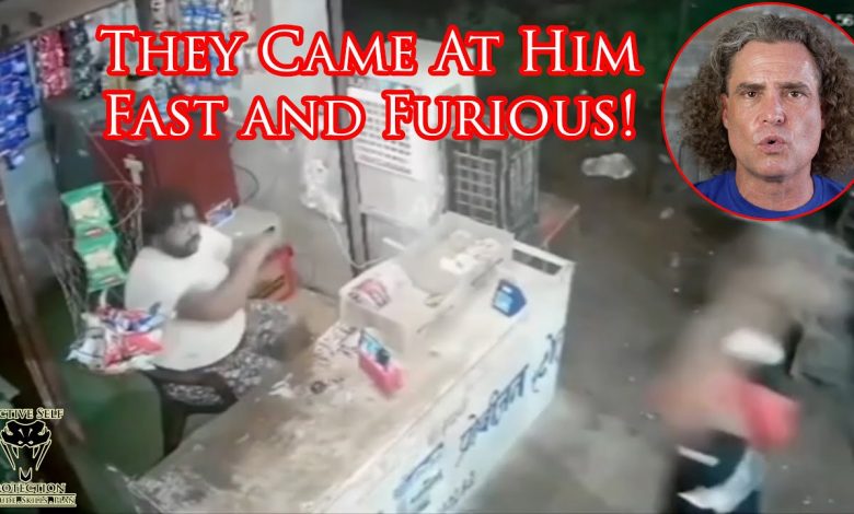Shopkeeper Has to Think Fast Against 5 Armed Robbers