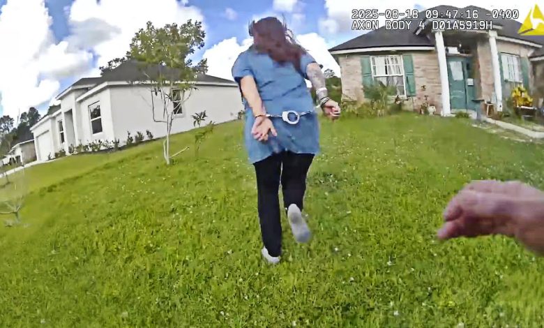 Handcuffed Woman Tries to Run from Florida Deputies