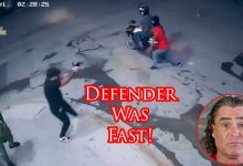 Defender Wrecks Robber Who Telegraphed His Intentions