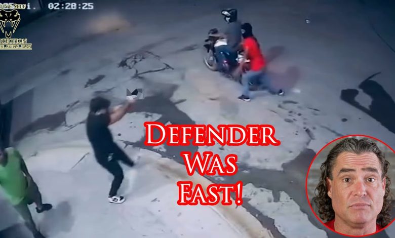 Defender Wrecks Robber Who Telegraphed His Intentions