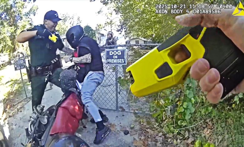 Florida Deputy Tases Suspect Trying to Flee on Stolen Motorcycle