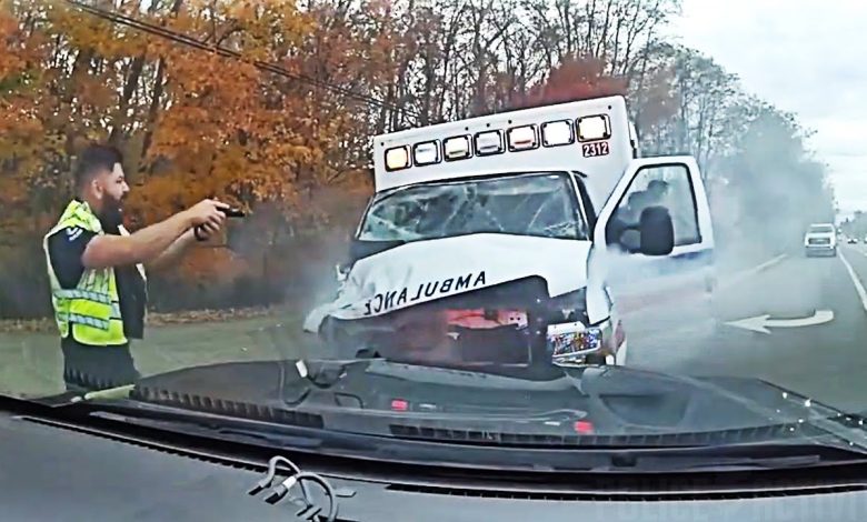 Man Steals Ambulance With Paramedic and Patient inside Before Fiery Crash