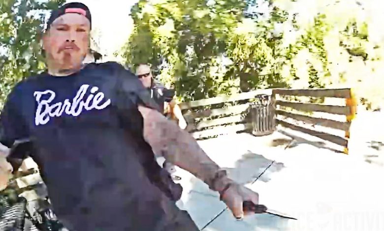 Wanted Man Pulls Knife And Charges at Officer Before Being Shot