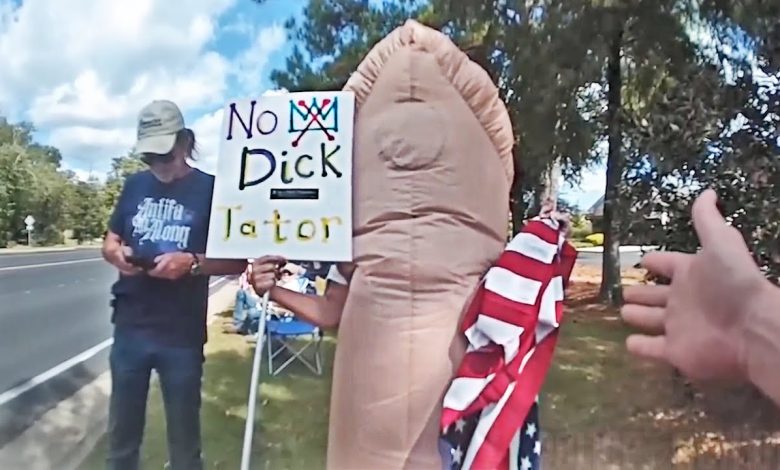 Police Arrest Grandma Wearing Inflatable Penis Costume at a Protest