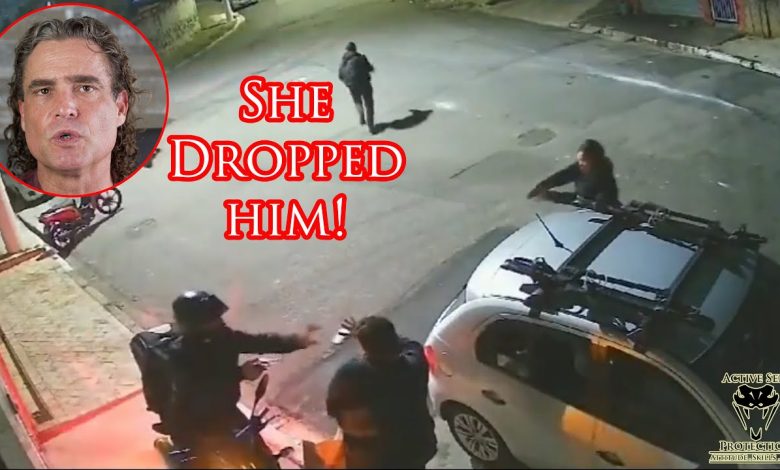 Off Duty Stops Armed Robber Threatening Her Husband!