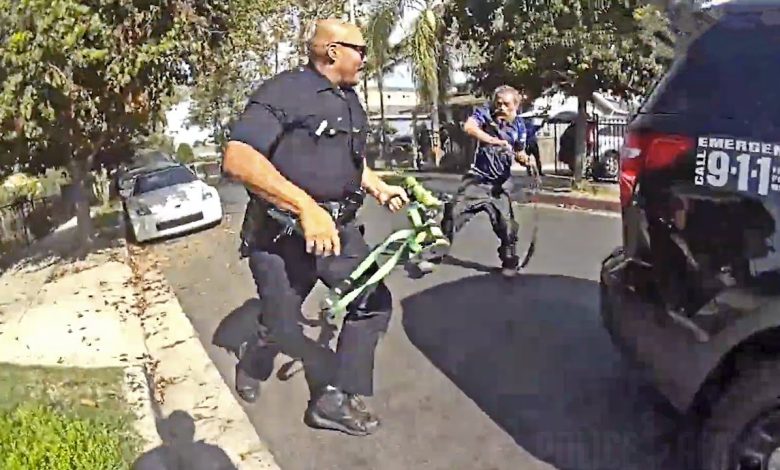 LAPD Officer Shoots Suspect Charging With Metal Wires