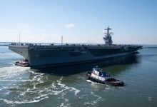 Newest Ford-class carrier USS John F. Kennedy heads to sea for testing