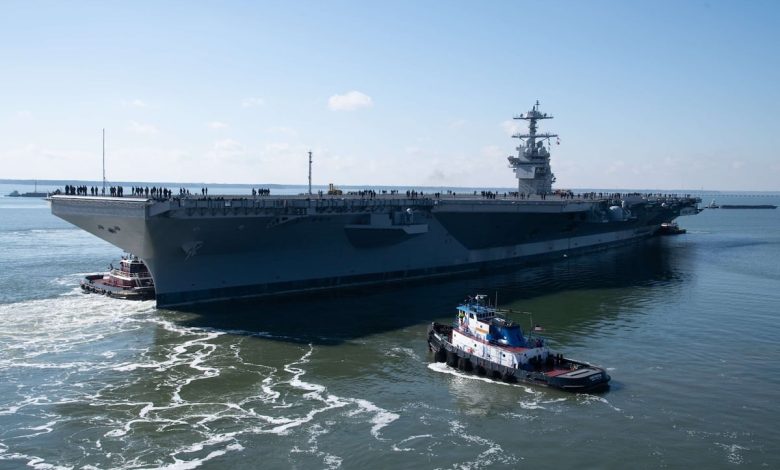 Newest Ford-class carrier USS John F. Kennedy heads to sea for testing