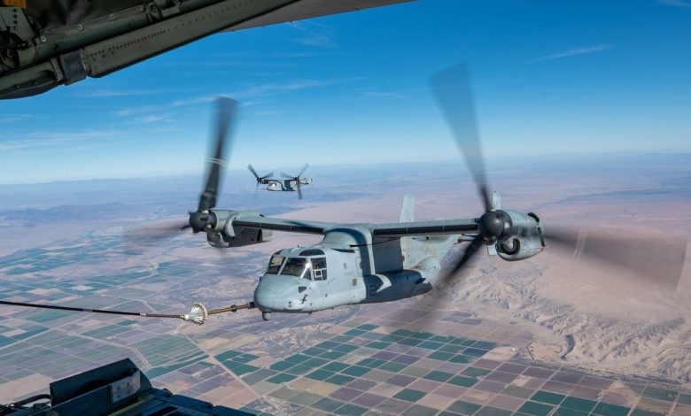 101st Airborne soldiers hitch rides aboard Marine Ospreys in exercise