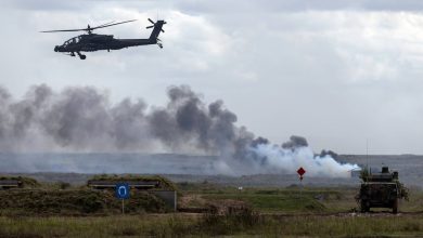 Apache helicopters downed drones in air-to-air combat with 30mm proximity ammo Apache helicopters downed drones in air-to-air combat with 30mm proximity ammo