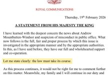 “Law Must Take Its Course”: King Charles Responds To Arrest Of Former Prince Andrew