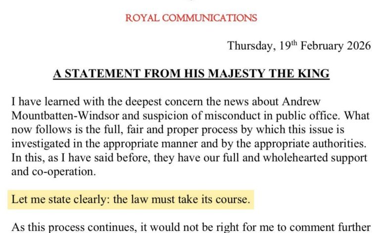 “Law Must Take Its Course”: King Charles Responds To Arrest Of Former Prince Andrew “Law Must Take Its Course”: King Charles Responds To Arrest Of Former Prince Andrew