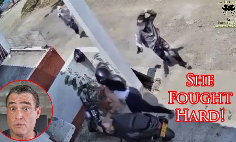 Woman Riding Her Scooter Fights Off Multiple Armed Carjackers!