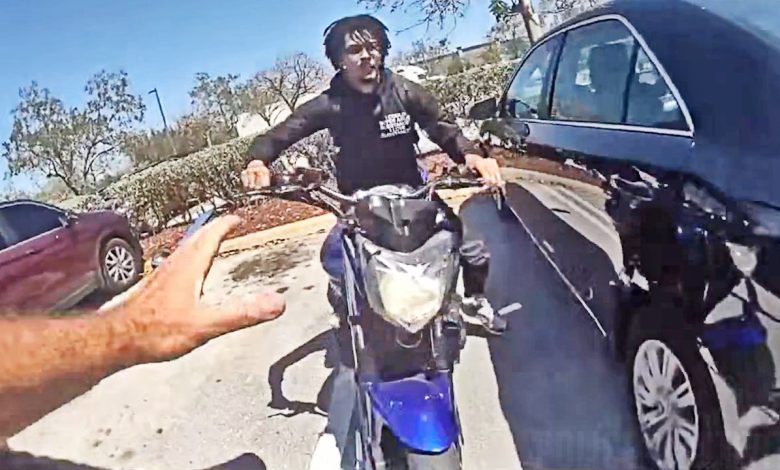 Motorcyclist Hits Officer Then Gets Tased While Fleeing