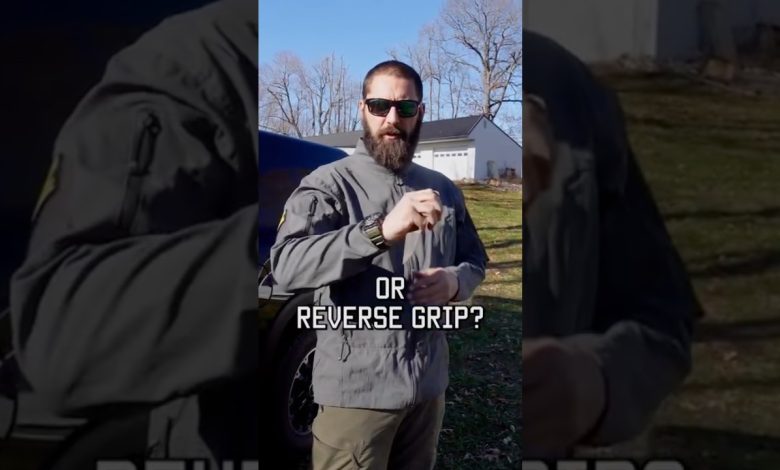 Forward Grip or Reverse Grip? #knife #shorts #selfdefense #military