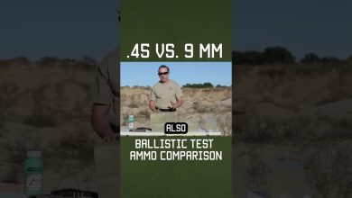 .45 vs. 9 mm Ballistic Test Ammo Comparison #shorts #military #ammo