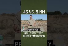 .45 vs. 9 mm Ballistic Test Ammo Comparison #shorts #training #military