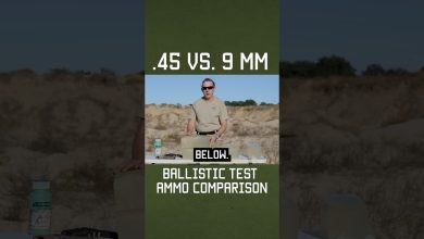 .45 vs. 9 mm #ballistics #shorts #military