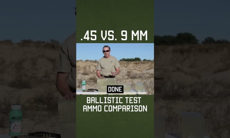 9mm vs 45 Ballistic Test # #militaryeverything #tips #training #reload
