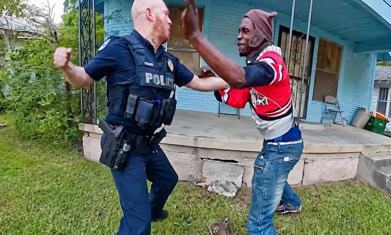 Female Officer Challenges Suspect To Fight Before Chaotic Arrest