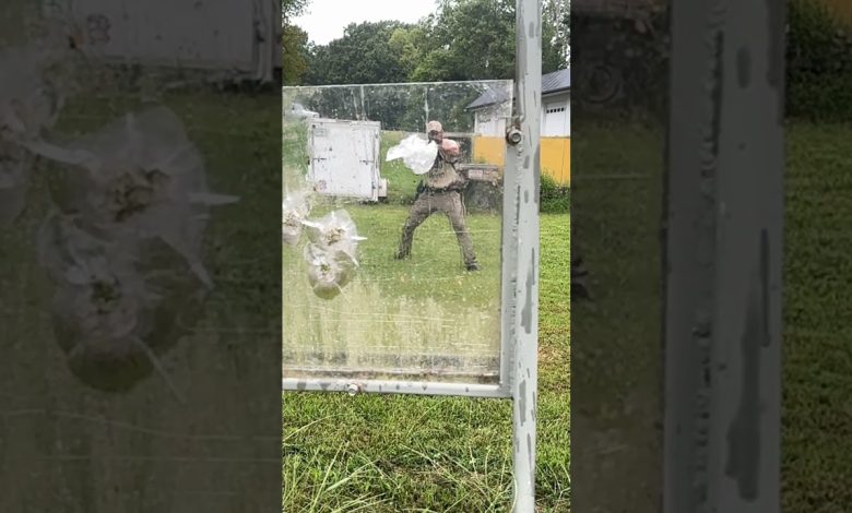 Testing Bullet-Proof Glass #shorts #military #tips #youtubeshorts