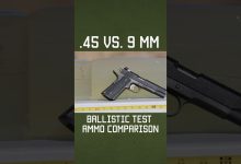 .45 vs. 9 mm Ballistic Test Comparison #shorts #specialforces #military #training