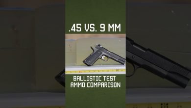 .45 vs. 9 mm Ballistic Test Comparison #shorts #specialforces #military #training