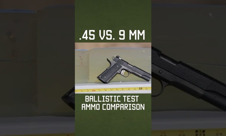 .45 vs. 9 mm Ballistic Test Comparison #shorts #specialforces #military #training