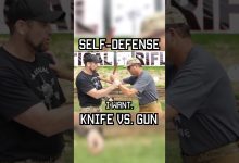 SELF DEFENSE: KNIFE VS GUN # #military #militaryeverything #lawenforcement  #tips  #specialforces